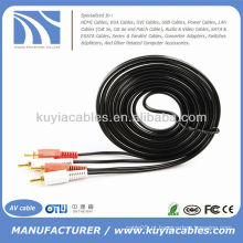 Cabo 2RCA para 2RCA Male Audio Video Cabo duplo estéreo AV Cable